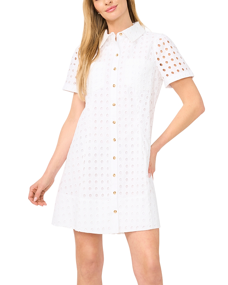 CeCe Collared Button Down Babydoll Dress