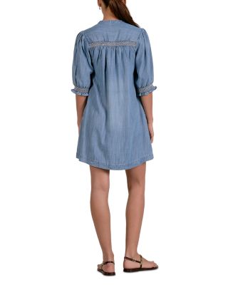 Elbow Sleeve Denim Dress