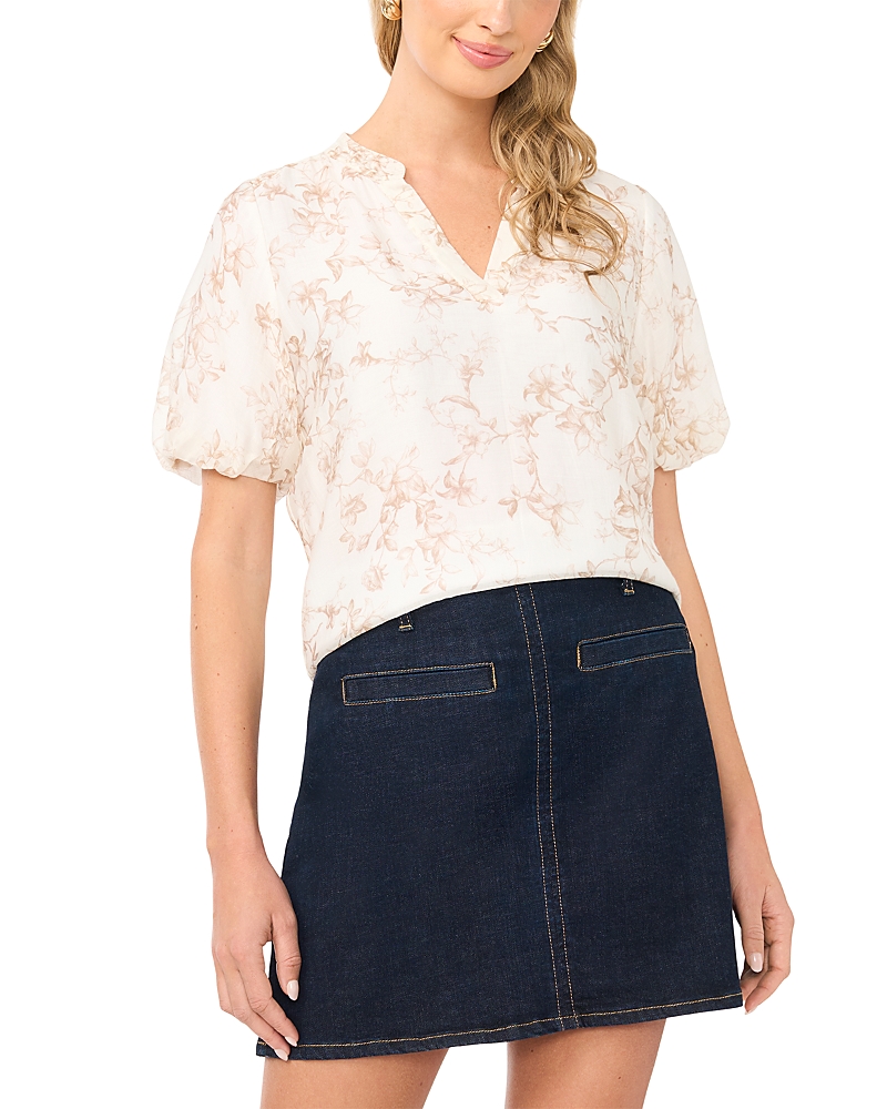 Vince Camuto Crewneck Short Puff Sleeve Top