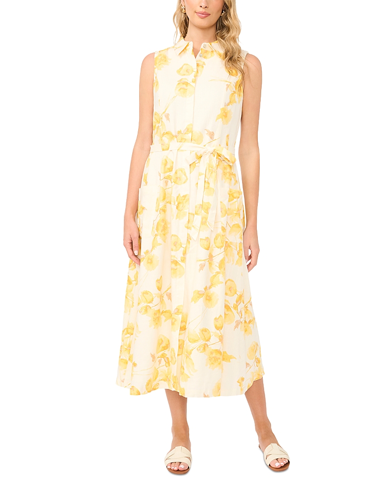 Vince Camuto Sleeveless Collared Patch Pocket Dress