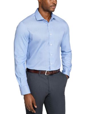 Wrk Slim Fit Micro Geo Reworked Dress Shirt In Blue