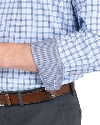 Slim Fit Plaid Performance Dress Shirt