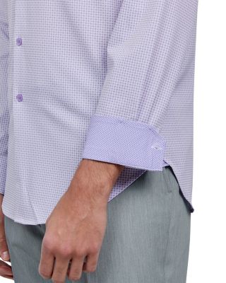 Slim Fit Flower Geo Performance Dress Shirt