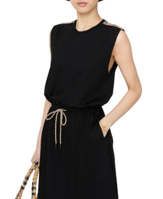 Check Trim Cotton Jersey Dress