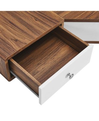 Transmit 47" Wall Mount Corner Walnut Office Desk