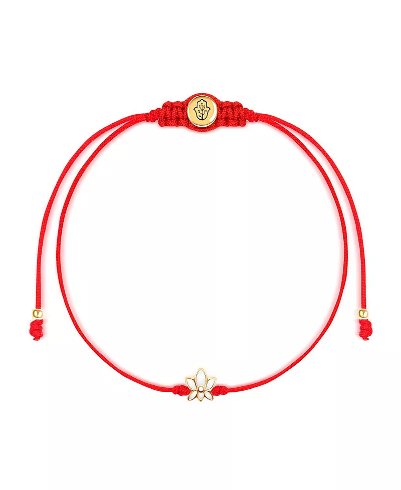 Karma and Luck Innocent Guardian Lotus Drawstring Bracelet