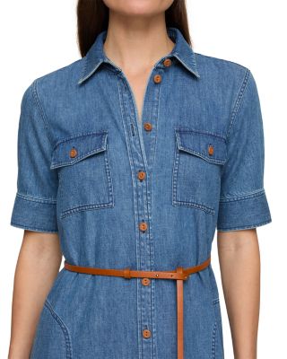 Short Sleeve Patch Pocket Maxi Shirt Dress