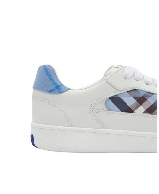  Men's Leather and Check Terrace Sneakers