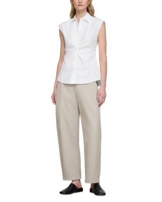 Sleeveless Button Front Shirt