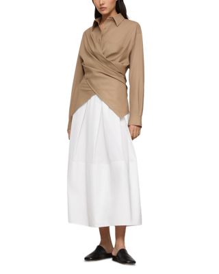 Long Sleeve Convertible Oversized Blouse