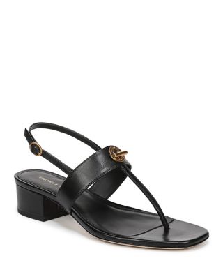 Women's Andie Leather Block Heel Thong Sandals