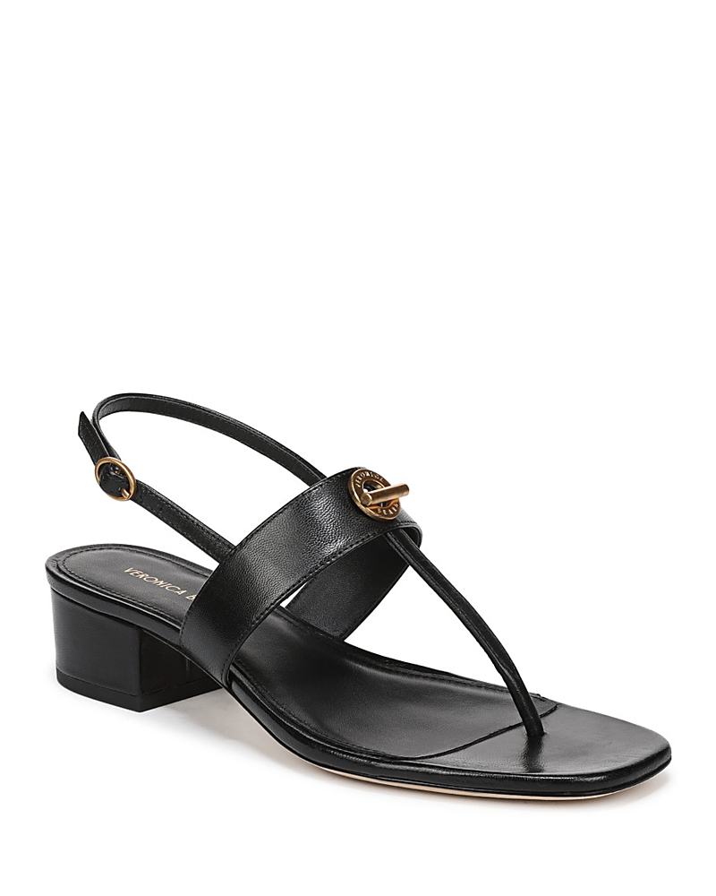 Cult Gaia Women's Andie Leather Block Heel Thong Sandals