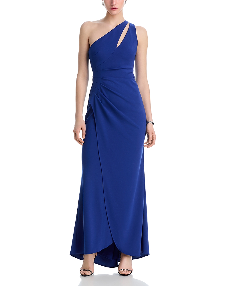 Aqua Cutout One Shoulder Gown - Exclusive