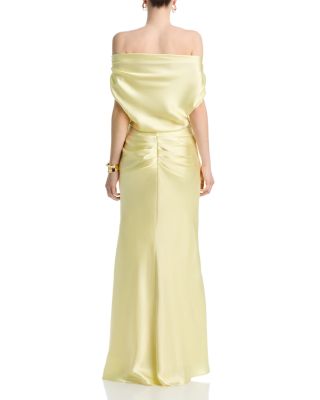 Satin Off The Shoulder Dress - Exclusive 