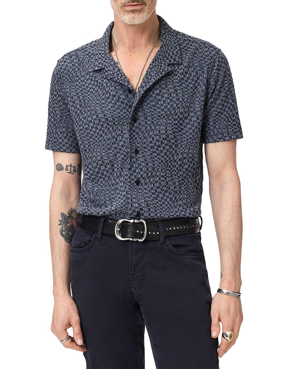 John Varvatos Cillian Short Sleeve Camp Collar Shirt