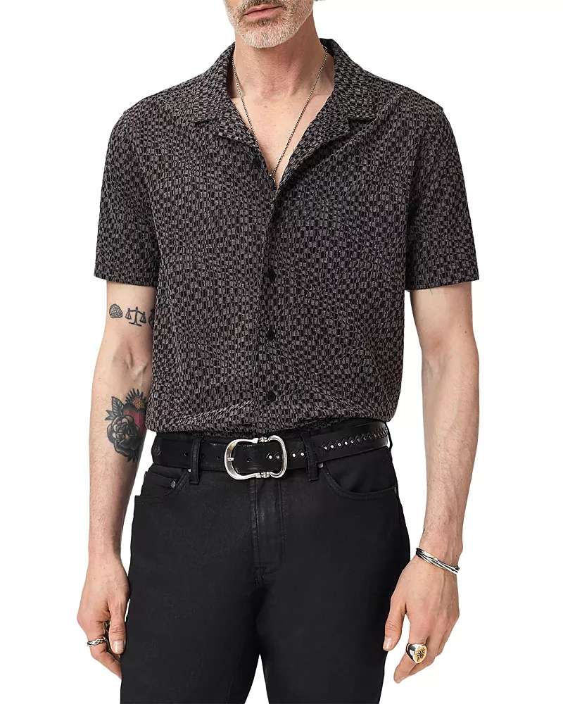 John Varvatos Cillian Short Sleeve Camp Collar Shirt