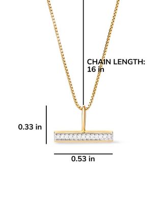 Solid Yellow Gold Lab-Grown Diamond Toggle Charm Necklace