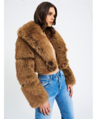 Yadavi Faux Fur Cropped Jacket