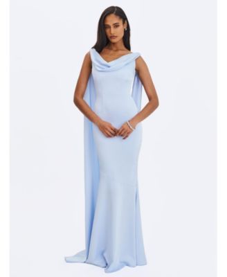  Eira Cowl Scarf-Detail Mermaid Maxi Dress