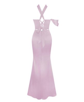  Ivona Corset Halter Neck Satin Gown