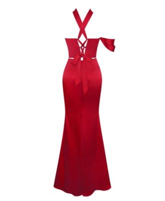  Ivona Halter Neck Double Duchess Satin Corset Gown
