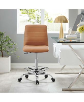 Ripple Armless Faux Leather Drafting Chair