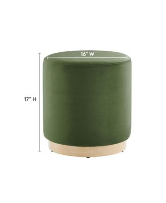 Tilden 16" Round Performance Velvet Upholstered Ottoman