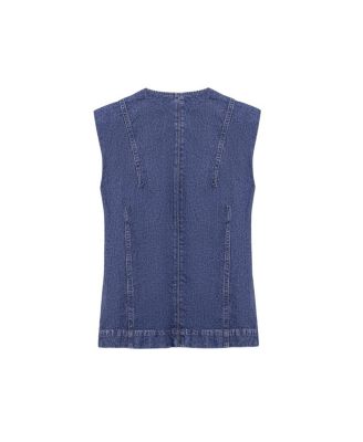 Button-Front Denim Vest