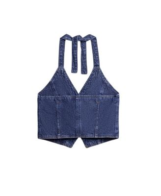 Halter Neck Denim Vest