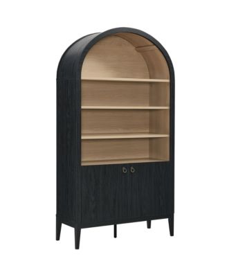 Nolan 74" Tall Wide Arched Storage Display Cabinet Bookshelf