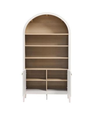 Nolan 74" Tall Wide Arched Storage Display Cabinet Bookshelf