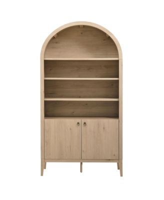 Nolan 74" Tall Wide Arched Storage Display Cabinet Bookshelf