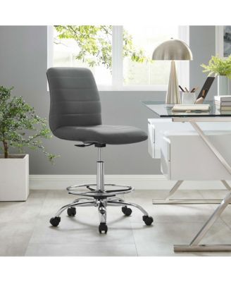 Ripple Armless Faux Leather Drafting Chair