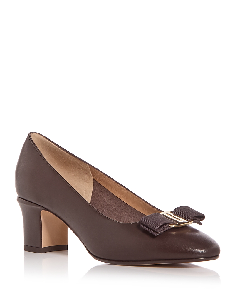 Ferragamo Women's Vara Bow Pumps In Brown
