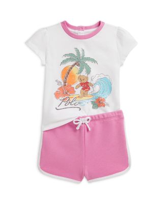 Girls' Polo Bear Jersey Tee & Terry Shorts Set - Baby