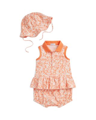 Girls' Mesh Polo Shirt, Bloomer & Hat Set - Baby