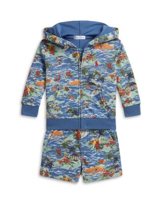 Boys' Tropical-Print Terry Hoodie & Shorts - Baby