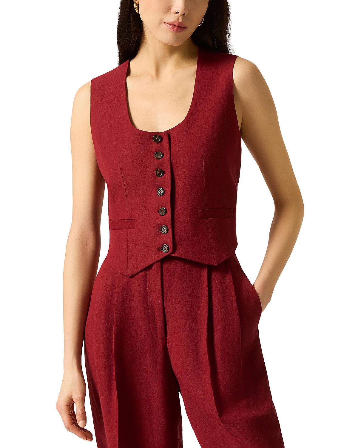 Argent Scoop Neck Waistcoat