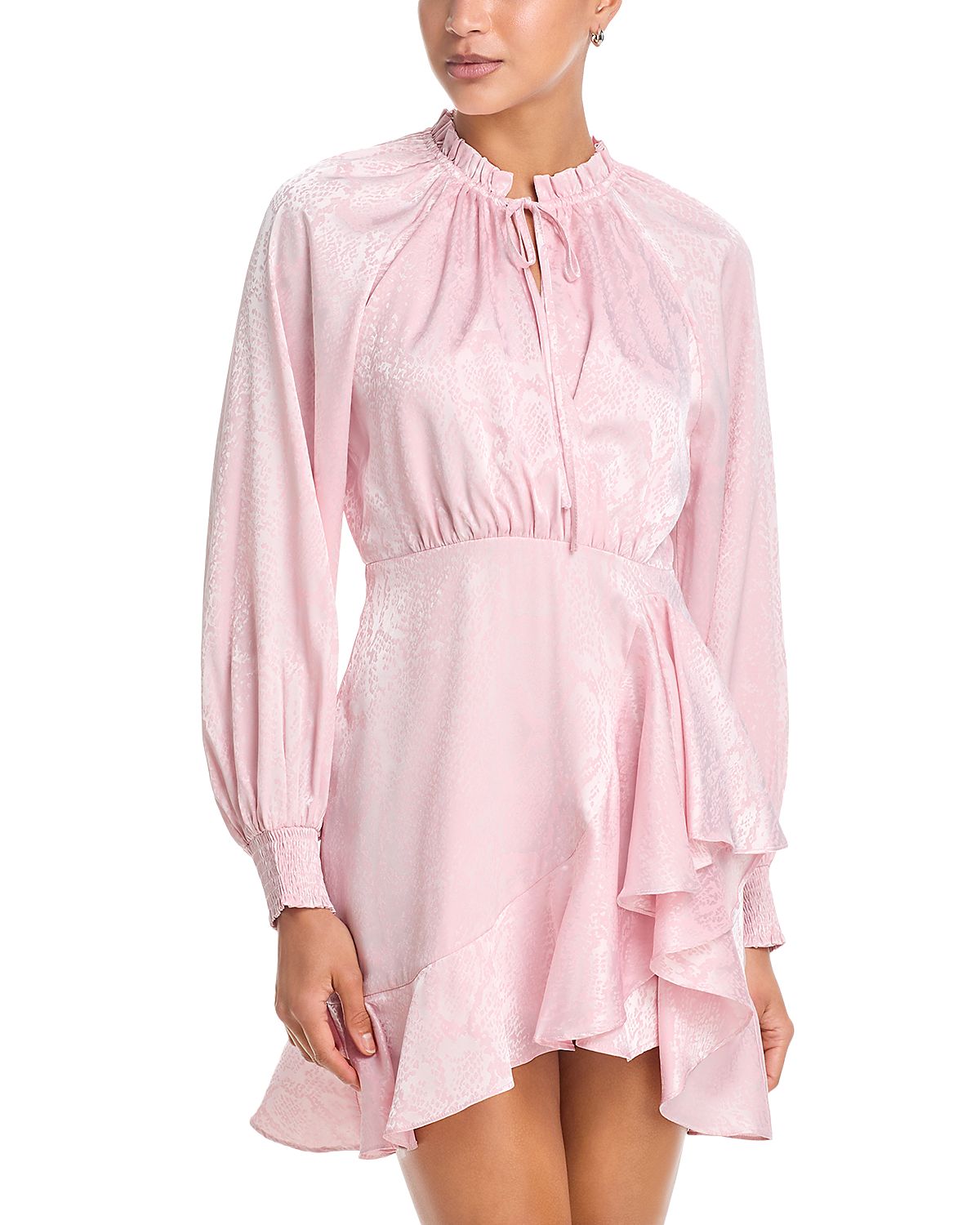 Aqua Ruffled Faux Wrap Dress - Exclusive
