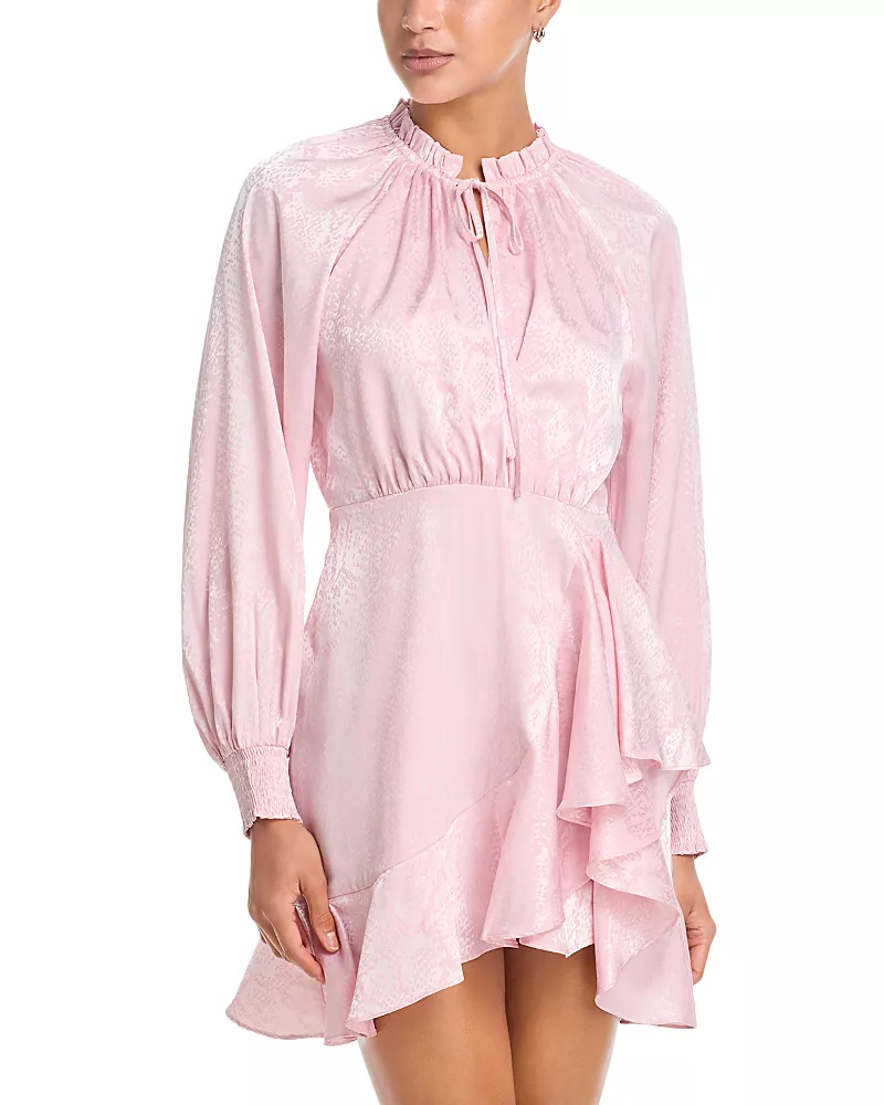 Aqua Ruffled Faux Wrap Dress - Exclusive