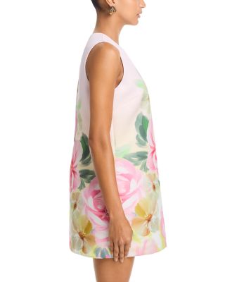 Placed Floral Shift Mini Dress - Exclusive