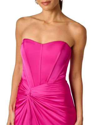 Stretch Satin Long Dress