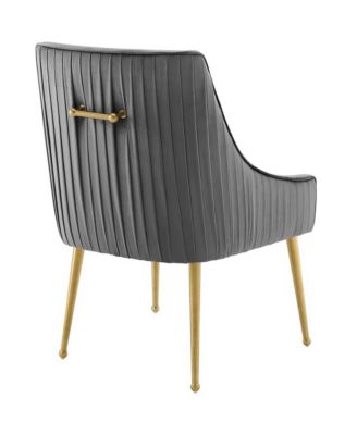 Discern Pleated Back Upholstered Performance Velvet Dining Chair, Set of 2