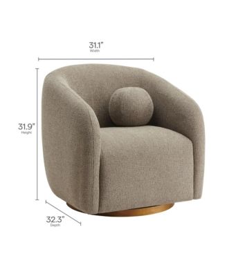 Holland Swivel Chenille Fabric Armchair
