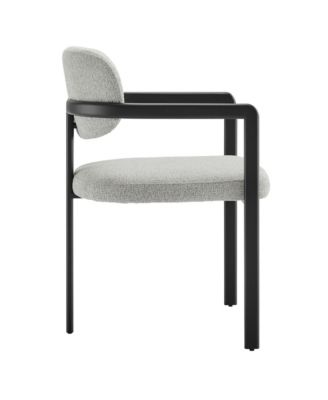 Elio Barrel Fabric and Metal Dining Chair