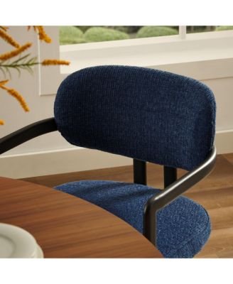 Elio Barrel Fabric and Metal Dining Chair