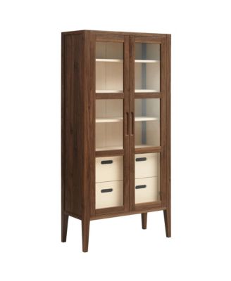 Nell 71" Glass Door Tall Display Storage Cabinet
