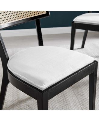 Caledonia Fabric Upholstered Wood Dining Chair, Set of 2