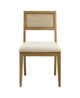 Nimba Faux Rattan Fabric Dining Chairs, Set of 2