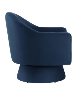 Astral Performance Velvet Fabric and Wood Swivel Chair